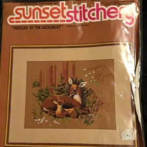 Sunset Stitchery “nestled in the woodlet” crewel kit